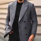 Men's Retro Solid Color Basic Wool Jacket