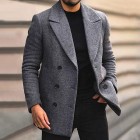 Men's Retro Solid Color Basic Wool Jacket