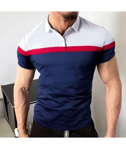 Gentlemans Simple Color Matching Design Polo Shirt