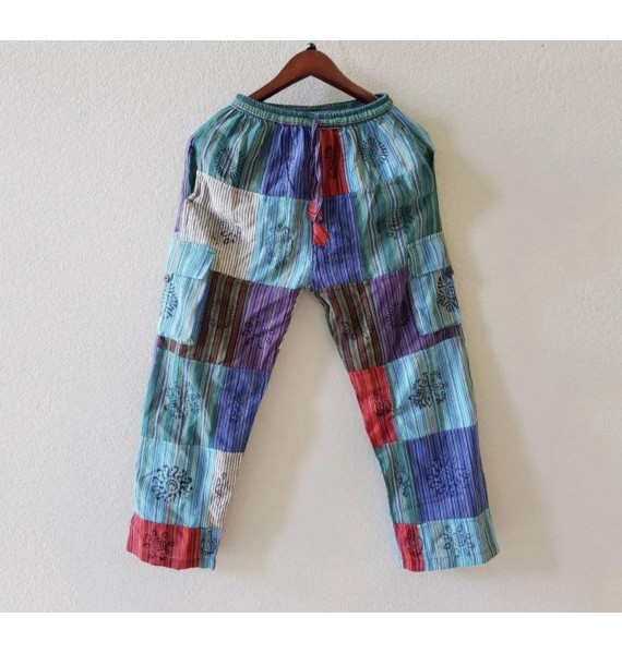 Men's Hippie Boho Paneled Comfortable Resort Pants