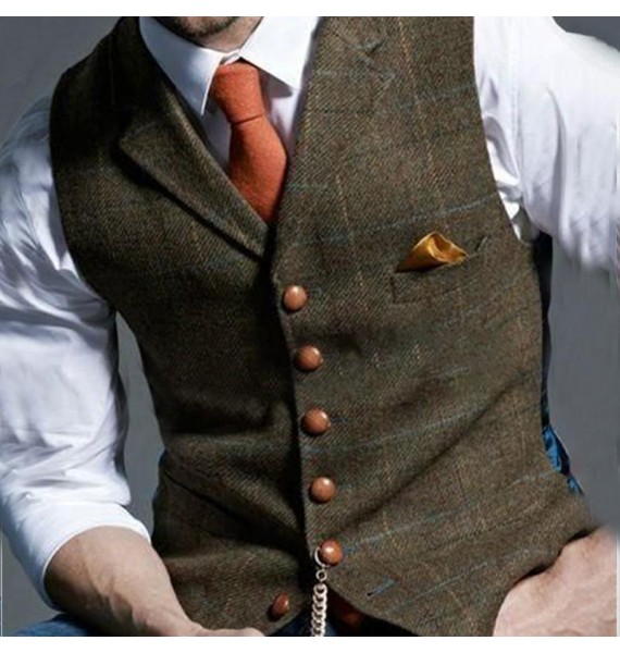 Printed Color Formal Single-breasted Waistcoats