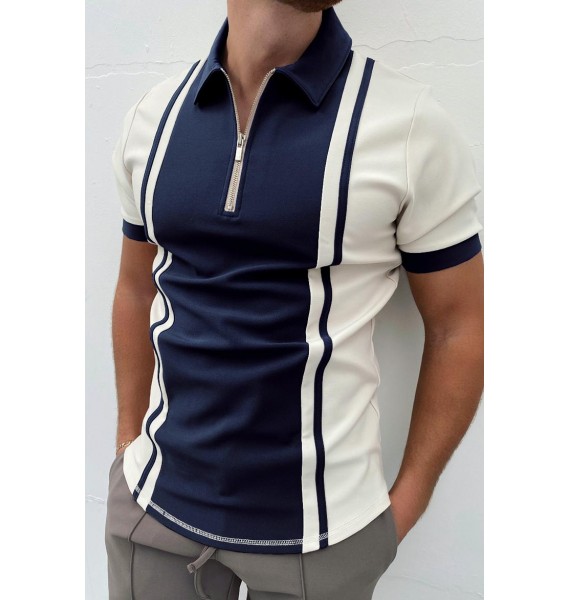 Colorblock innovation short-sleeved polo shirt