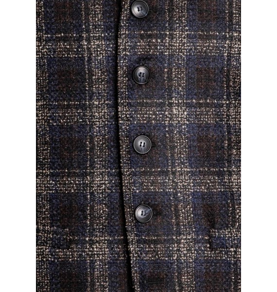 Men's Retro British Business Casual Suit Colr Gray Blue Pid Waistcoats