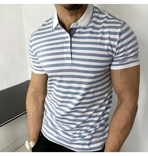 Gentleman summer striped polo shirt