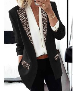 Fashion Leopard Stitching Small Suit