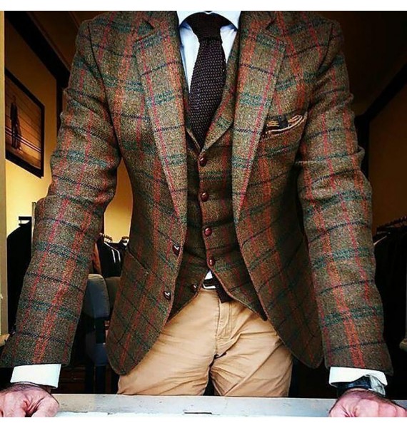 Formal Multicolor Check Bzer Suit Jacket
