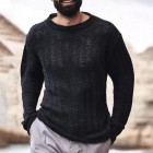 Men's Casual Hollow Fashion Bck Crewneck Sweater