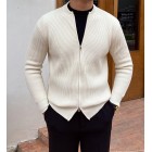 Gentleman's Elegant Pin Zipper Sweater