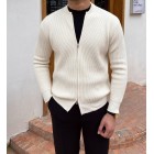 Gentleman's Elegant Pin Zipper Sweater