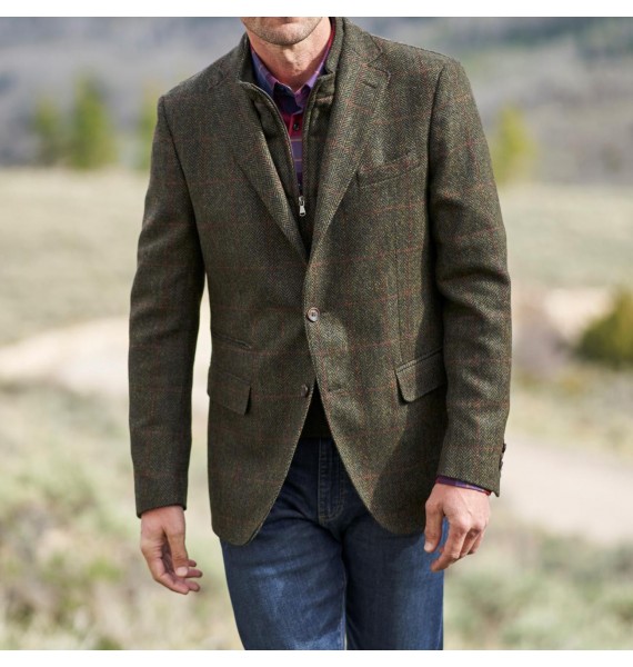 Herringbone Wool Suit Jacket