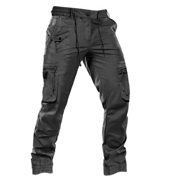 Men's Estic Waist Drawstring Multi-Pocket Cargo Pants