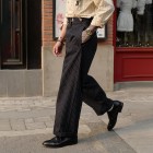 1930s pinstriped denim fishtail pinstripe trousers