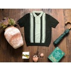 50s pel Pullover Retro Knit Short Sleeve Polo Shirt