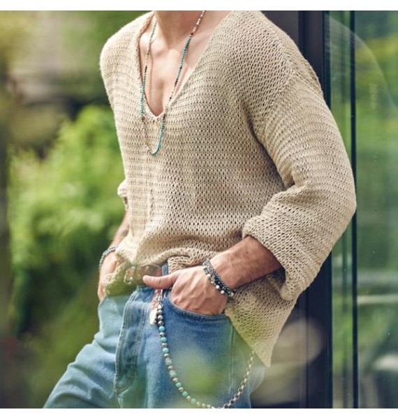 Men's Fashion Casual V-Neck Knit Sweater