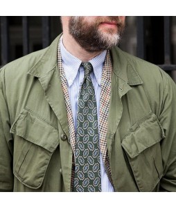 Men's Army Green Simple Work Jacket