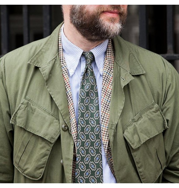 Men's Army Green Simple Work Jacket