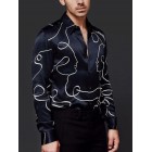 Abstract Print Fashion pel Long Sleeve Shirt