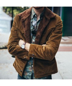 Men's Retro Winter Velvet Corduroy Jacket