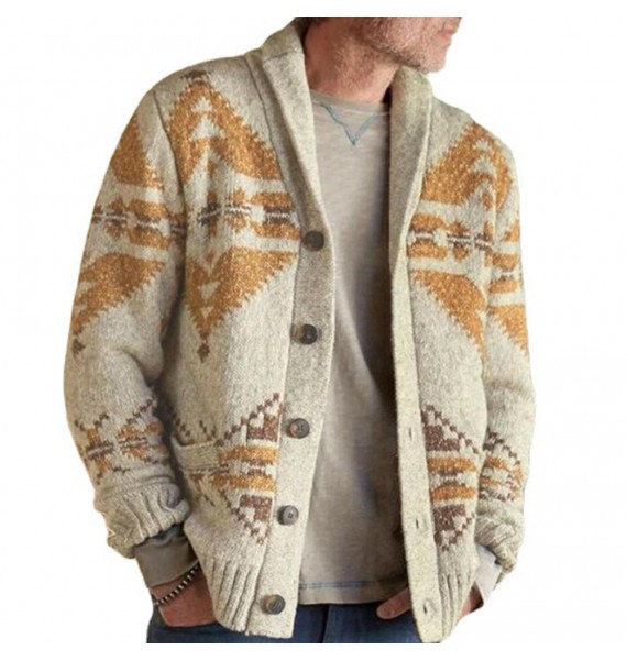 Men's Ethnic Boho Print Casual Sweater