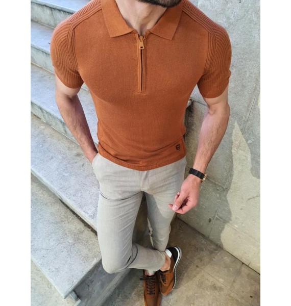Casual Retro Solid Color Mens Polo Shirt