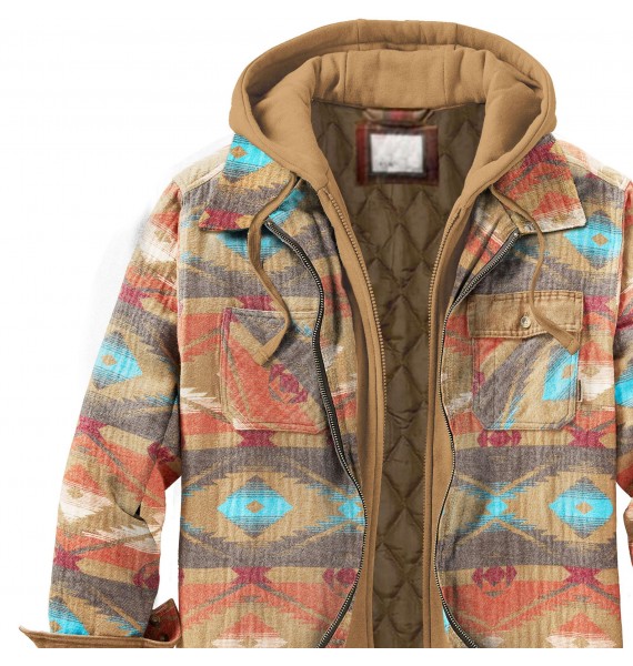 Men's Autumn & Winter Outdoor National Style Hooded Jacket