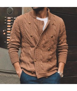 Men's  Casual Button Design Wool Sweater