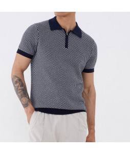 Small pid texture polo shirt
