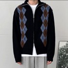 Men's Elegant Pid pel Knit Zip Cardigan