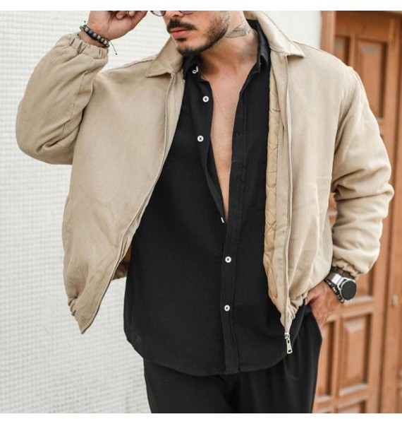 Men's Casual Pin Corduroy Thick Jacket