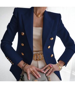 Fashion Solid Button Suit Jacket