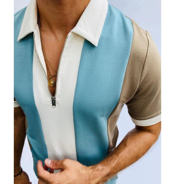 Colorblock slim fit polo shirt