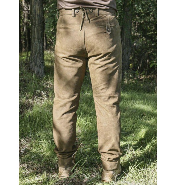 Green Leather Hunting Pants