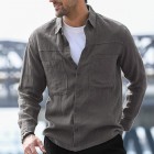 Men's Outdoor Cotton Linen Long Sleeve Casual Shirt