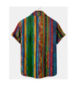 Men's Rainbow Striped Beach Shirt