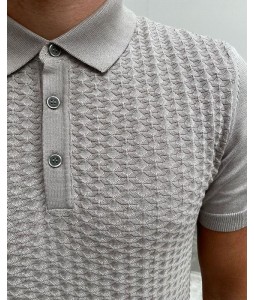 Knitted Woolen Solid Color Polo Shirt