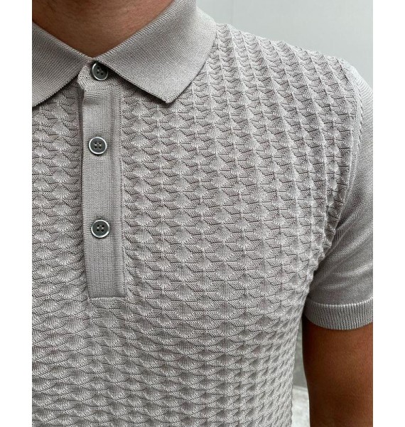 Knitted Woolen Solid Color Polo Shirt