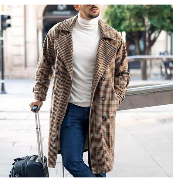 Men's Fashion Pid pel Coat Mid Length Coat