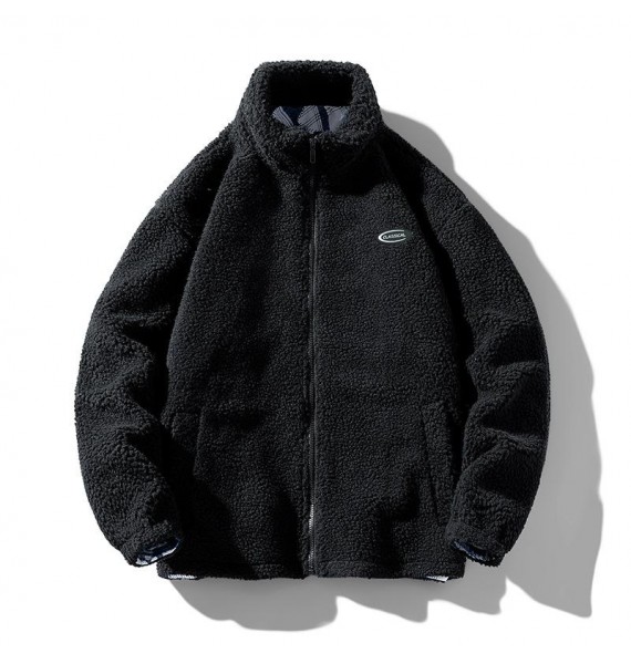 Hip Hop Winter Fleece Fluffy Jacket Streetwear Zipper Coat