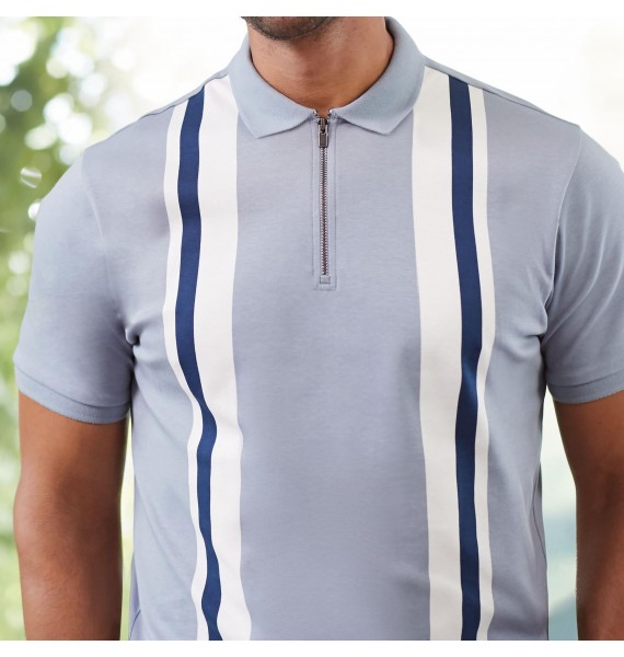 Contrast stripes polo shirt
