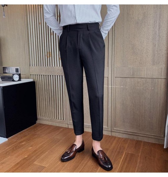 Men ice Social Business Suit Slim Fit Streetwear Pants