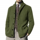 Men's Casual Solid Color Long Sleeve Knit Cardigan