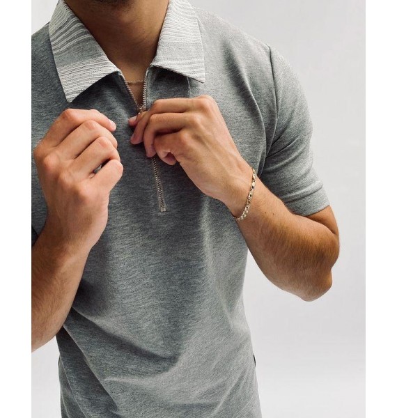 Fitted Solid Color Polo Shirt