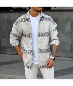 Men's Casual Geometric Shirt Jacket