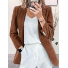 Fall/Winter Solid Color Corduroy Long-sleeved Bzer