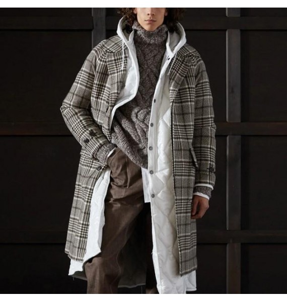 Men's Cssic Retro Casual British Gentleman Fashion Grey Pid Coat