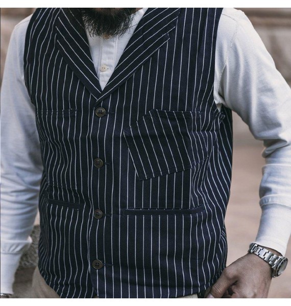 Men's  Striped Design Casual Waistcoats