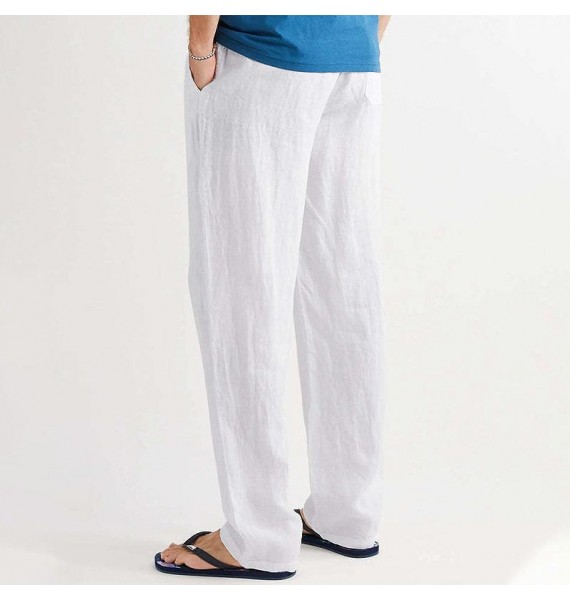Retro Linen Solid Color Pants