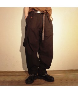 Retro washed and worn detachable military pants overalls