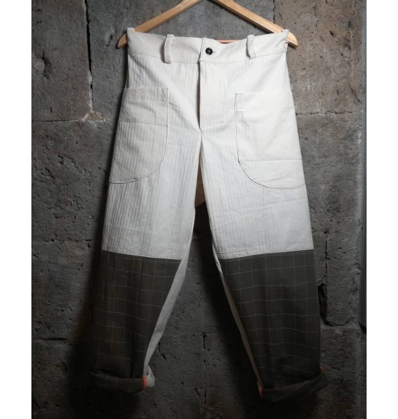 Men's Casual Contrast Patchwork Retro Trousers