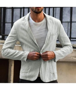 Men's Linen Solid Color Thin Casual Jacket